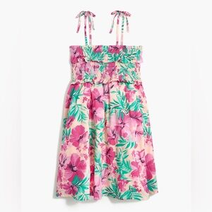 J. Crew Pink and Green Floral Kids Casual Dress